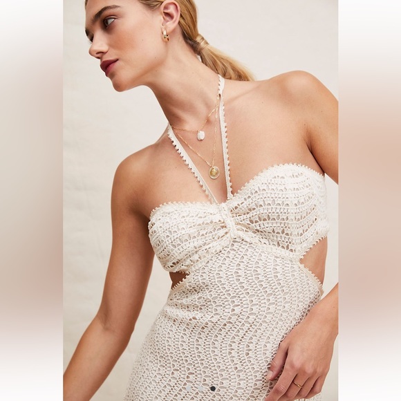 NWT Anna Sui x Free People Crochet Lace Cutout Midi Dress - Picture 2 of 9
